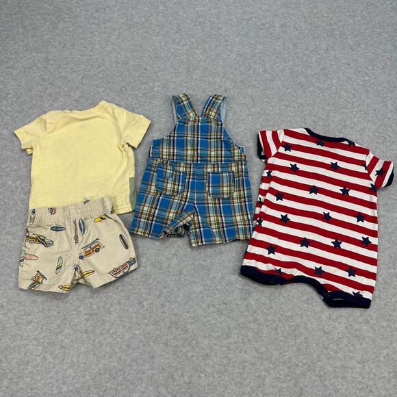 Baby Boy 0-3 Month Summer Outfit Bundle Rompers Overalls T-Shirt Animal Neutral - Picture 8 of 8